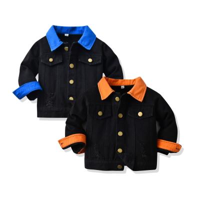 China Breathable Winter Autumn Black Denim Jacket For Boys Long Sleeve Kids Clothes Baby Coat for sale