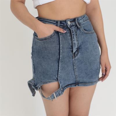 China Viable new design high quality hot sale buy waist leisure women slim denim skirt jeans skirt for sale