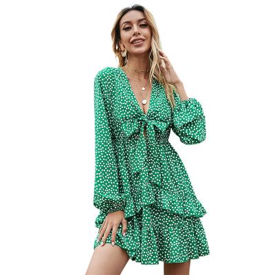 China Women 2021 Breathable Autumn Long Sleeve Sun Dress Casual Mini Dress For Lady for sale