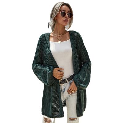 China Sugar 2021 new design crochet cardigan sweater breathable for women flare sleeve fashion custom knit sweater for sale