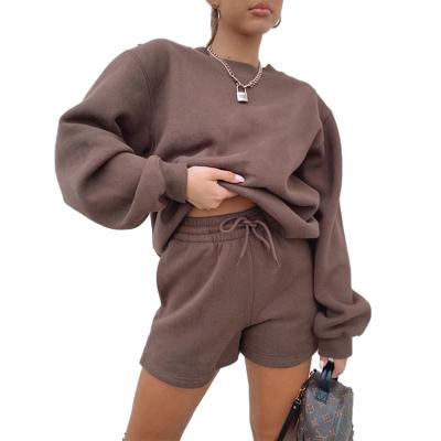 China Sugar Custom Fleece Thick Loose QUICK DRY Casual Sweater And Jogger Set Tracksuit Women Sweatsuit Two Piece Set for sale