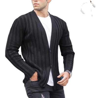 China Custom Sugar 2021 New Design Men Breathable V-Neck Sweater Long Sleeve Knit Cardigan Sweater With Buttons for sale