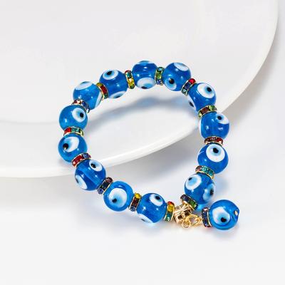 China CLASSIC Devil's Eye Blue Beaded Bracelet Crystal Beaded Bracelet Turkish Style Bracelet for sale