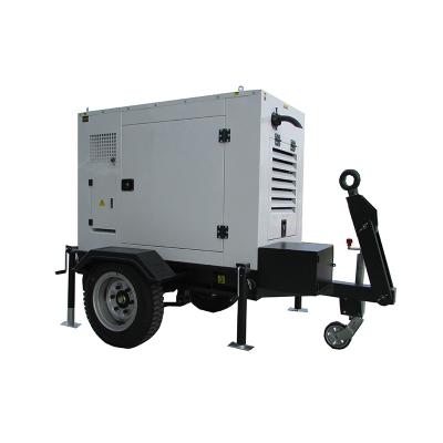 China Silent Type AMF 30kw 50kw 80kw 100kw Mobile Trailer Diesel Generator Set for sale