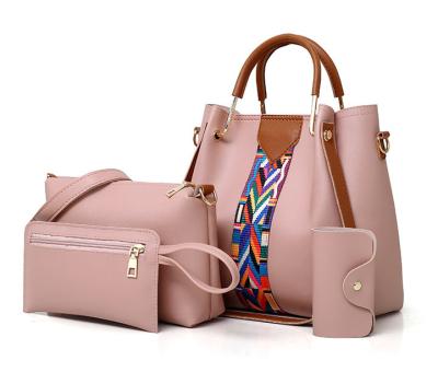 China Fashion Trend Women PU Purses and Handbags NATIONAL Handbags 4 Pcs in 1 Set for sale