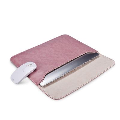 China PU Leather Portable Waterproof Computer Protective Coating Buckle Cover Device Laptop Magnetic Sleeve for sale