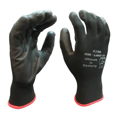 China Hot Sale General Purpose 13G Polyester Knit PU Palm Coated General Purpose PU Work Gloves for sale