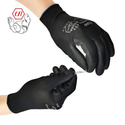 China EN388 Custom Logo Safety Glove Polyester General Purpose PU Coated Work Gloves For General Purpose for sale