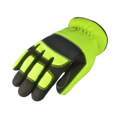 China Work Safety Mechanic Synthetic Leather Gloves Hi-force Anti Vibration Reflective Anti Vibration for sale