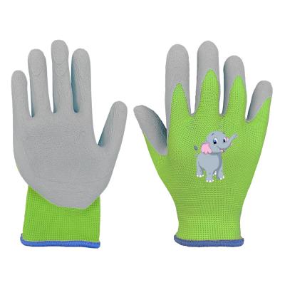 China Kids Mittens Amazon Hot Selling Cute Soft Sponge Rubber Palm Coated Kids Bike Gardening Gloves for sale