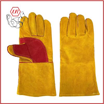 China Cow Split Leather Palm Welding Thumb Reinforced Heavy Duty Welding Gloves for sale