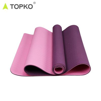 China TOPKO Eco-Friendly Custom Label Eco-Friendly Double Layer Anti Slip Tape Yoga Mat for sale