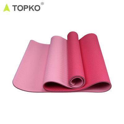 China TOPKO 6mm Thickness Double Layer Exercise Band Eco - Friendly Yoga Mat for sale