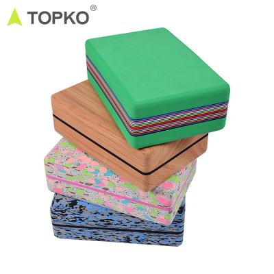 China TOPKO Hot Sale High Density Yoga Foam Block Brick Support Deepen Poses Portable Home Gym EVA Yoga Block Yoga for sale