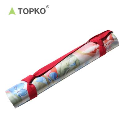 China Unique textures design for TOPKO Indoor Yoga Floor Exercise Mat Non-Slip Rubber Suede Rubber Yoga Mat Wholesale With Yoga Strap for sale