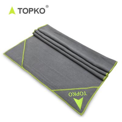 China Wholesale TOPKO Quick Dry Anti-Skid Non-Slip Microfiber Printed Yoga Mat Towel With Corner Pockets for sale