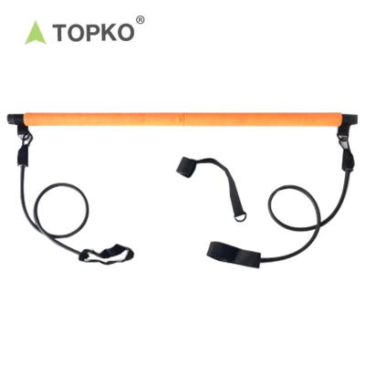 China Wholesale home gym massage TOPKO fitness bar with resistance bands gym pilates bar for sale