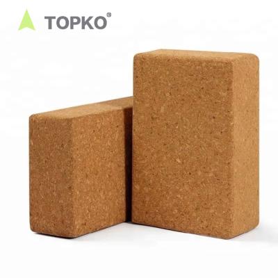 China TOPKO Exercise Yoga Brick Natural Cork Eco-friendly Non-slip Yoga Block for sale