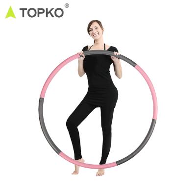 China TOPKO Exercise Fitness Waist Hulahoop Adjustable Smooth Detachable Smart Circle Hoola Stainless Steel For Adults Weight Lose for sale