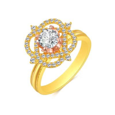 China Detachable Assembled Ring RTS 18k Gold Rings Radiant Cut Pairs Of Diamond Wedding Rings For Women Engagement for sale