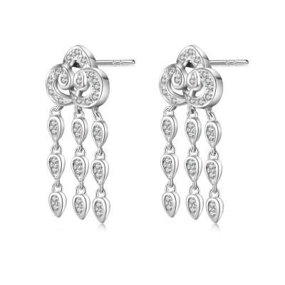 China New Trendy Fashion Diamond Earrings 18K Natural Gold Diamond Earrings for sale