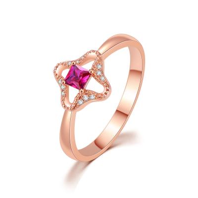 China FASHIONABLE Delicacy 18K Natural Rose Gold Ruby Gemstone Rings Wholesale Price for sale