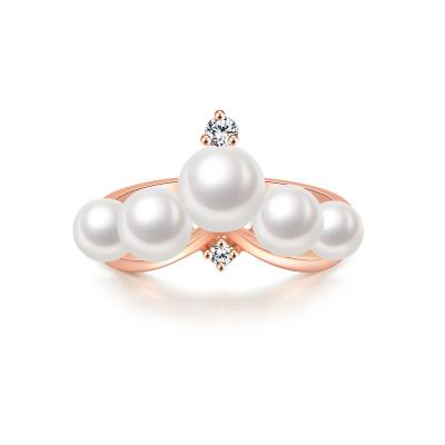 China Fashionable Classic Simple Pearl Ring Multiple Beaded Pearl Ring Direct Selling Large for sale