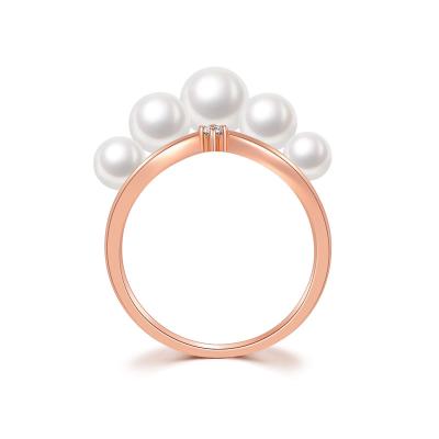 China Best Big Selling TRENDY Pearl Bead Rings Natural Tasty Jewelry Big Rings for sale