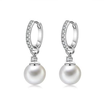 China FASHIONABLE top quality round big pearl earrings freshwater pearl earring for sale