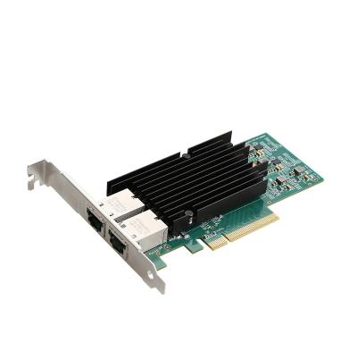 China Server PCIe-8X 10G/5G/1G 2-Port RJ45 LAN Card Multiple Network Speeds Sever LAN Card Quality of Service (QOS) support runs up to 10Gbps for sale