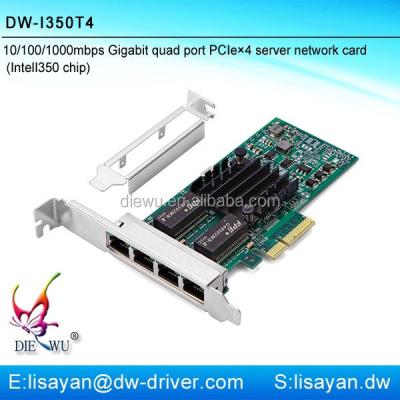 China Port Intel I350-T4 4 RJ45 Quad Port Gigabit Mini PCI Express Network Card For Sever for sale