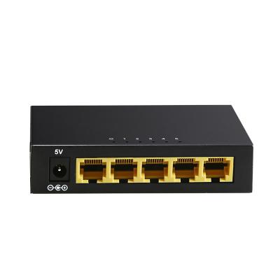 China Factory price 5 port stackable Minni 10/100mbps ethernet switch iron housing SOHO unmanaged switch for sale