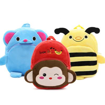 China Embroidered 2022 Wholesale Cheap Cute Animal Kids Backpack Plush Cartoon School Bag Children Backpack for sale