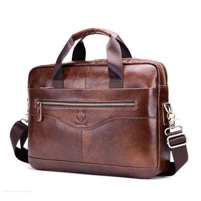 China 2022 Luxury Fashion Custom Logo Briefcase Wholesale Men's Briefcase Genuine Leather Laptop Shoulder Bag Business Waterproof Briefcase for sale