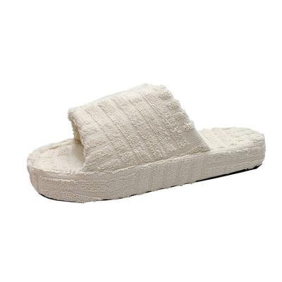 China 2022 Fashion Plus Size Lady Cloth Fur Slippers Casual Toweling Women Slippers Terry Cloth Slippers With Cheap Price Custom for sale