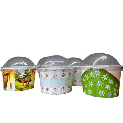 China Cheap food packaging cardboard cake box with transparent lid ice cream cup, cake cup paper box printing corrugated paper accept customized logo for sale