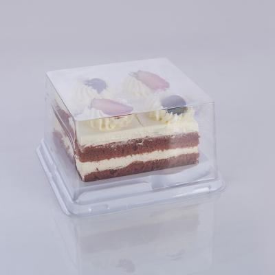 China Food Grade Biodegradable Biodegradable PET Plastic+Paper Container Wedding Cake Box With Clear Plastic Lid for sale