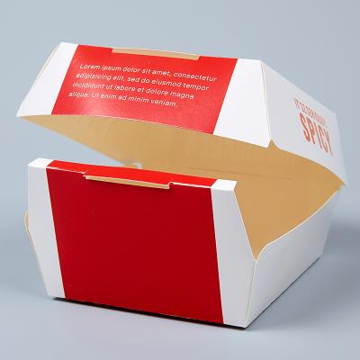 China Recycled Materials Custom Printed Fast Food Packaging Hamburger Box for sale