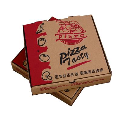 China Recycled materials wholesale cheap hot sale food grade craft box take away pizza package box kraft paper pizza box for sale