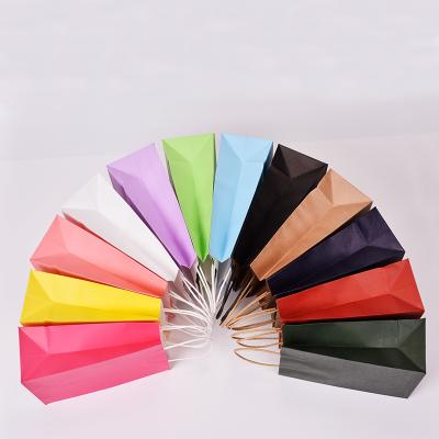 China Recycled Materials Machinery Making Kraft Paper Bag Wholesale Kraft Paper Food Packaging Bag With Handle for sale