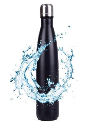 China Sustainable Stainless Steel Double Wall Insulated Black Cola Shape Bottle for sale