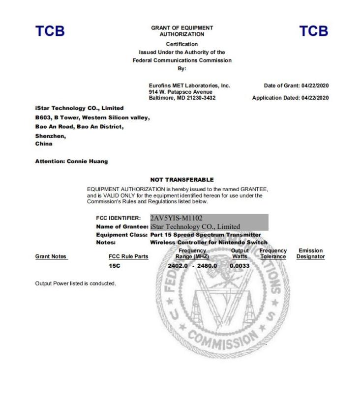 FCC - Istar Technology Co., Limited