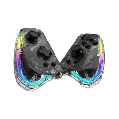 China Transparent VIBRATION MOTOR BT Size Switch Pro Controller Big With RGB Light Tracing Button Six Axis Gyro Joypad Switch for sale