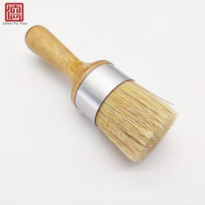 China Paint / Carcare CTCK002 Premium Quality Varnished Handle Hog Stiffen Aluminum Ferrule Chalk Brushes for sale