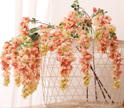 China New Design 130cm Artificial Silk Flower 5 Branches Champagne Eco-friendly Flowers For Home Wedding Decoration for sale