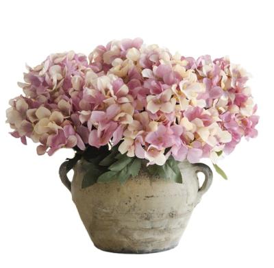 China New Design Eco-friendly Silk Flower Bouquet 6 Heads Hydrangea Bush Artificial Flower For Sale for sale