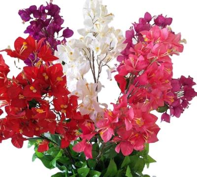 China Silk Flower Eco-friendly Wedding Decor Artificial Flowers Plum Blossom Branch Bougainvillea For Wedding Decoration for sale