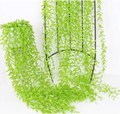 China Wholesale Plastic Willow Garland Artificial Willow 5 Branches Vine Hanging Decorative Wreath for sale