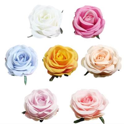 China Wholesale Eco-friendly High Simulation Flower Heads 8cm Silk Flower Heads Artificial Rose Heads For Flower Making for sale