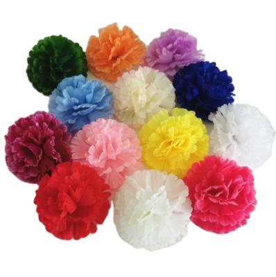 China Eco-friendly Factory Price Fabric Flower Heads 9cm Cheap 5 Layers Artificial Carnation Heads for sale